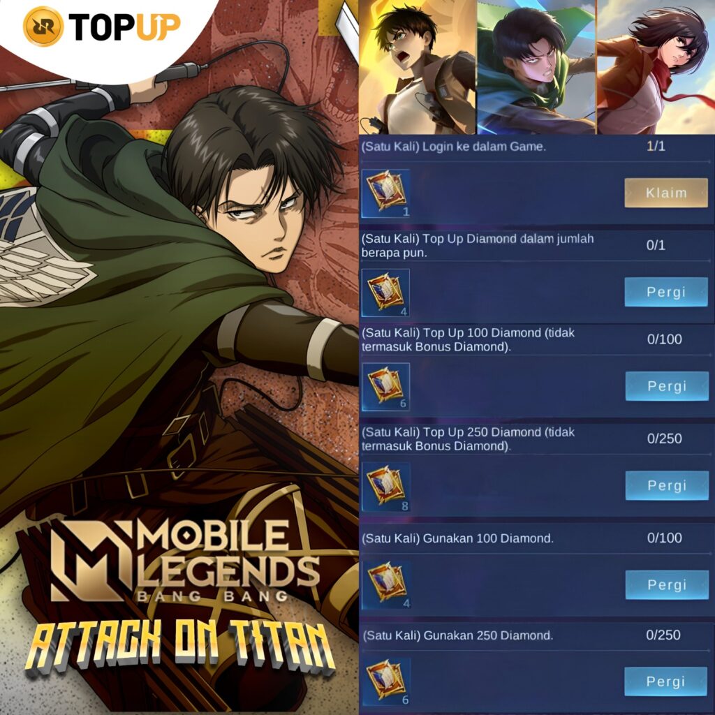 MLBB X AOT Phase 1 RRQ Topup