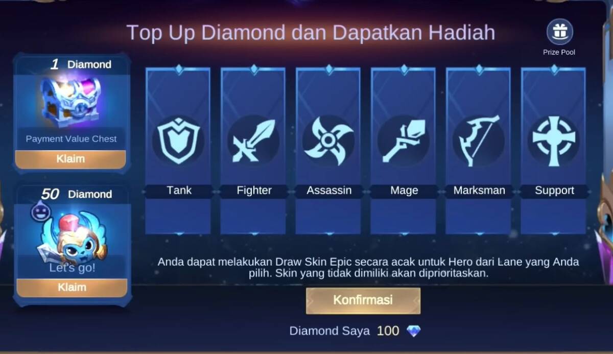 Event Top Up 100 Diamond MLBB