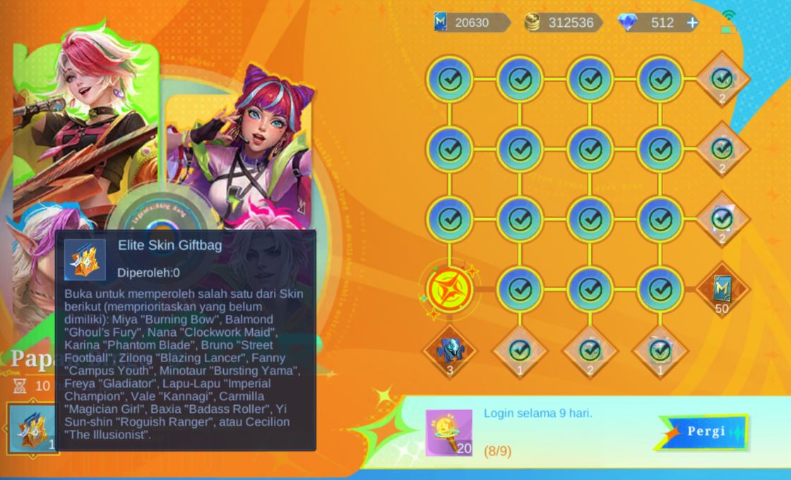 Skin Elite Gratis dari Bingo ALLSTAR