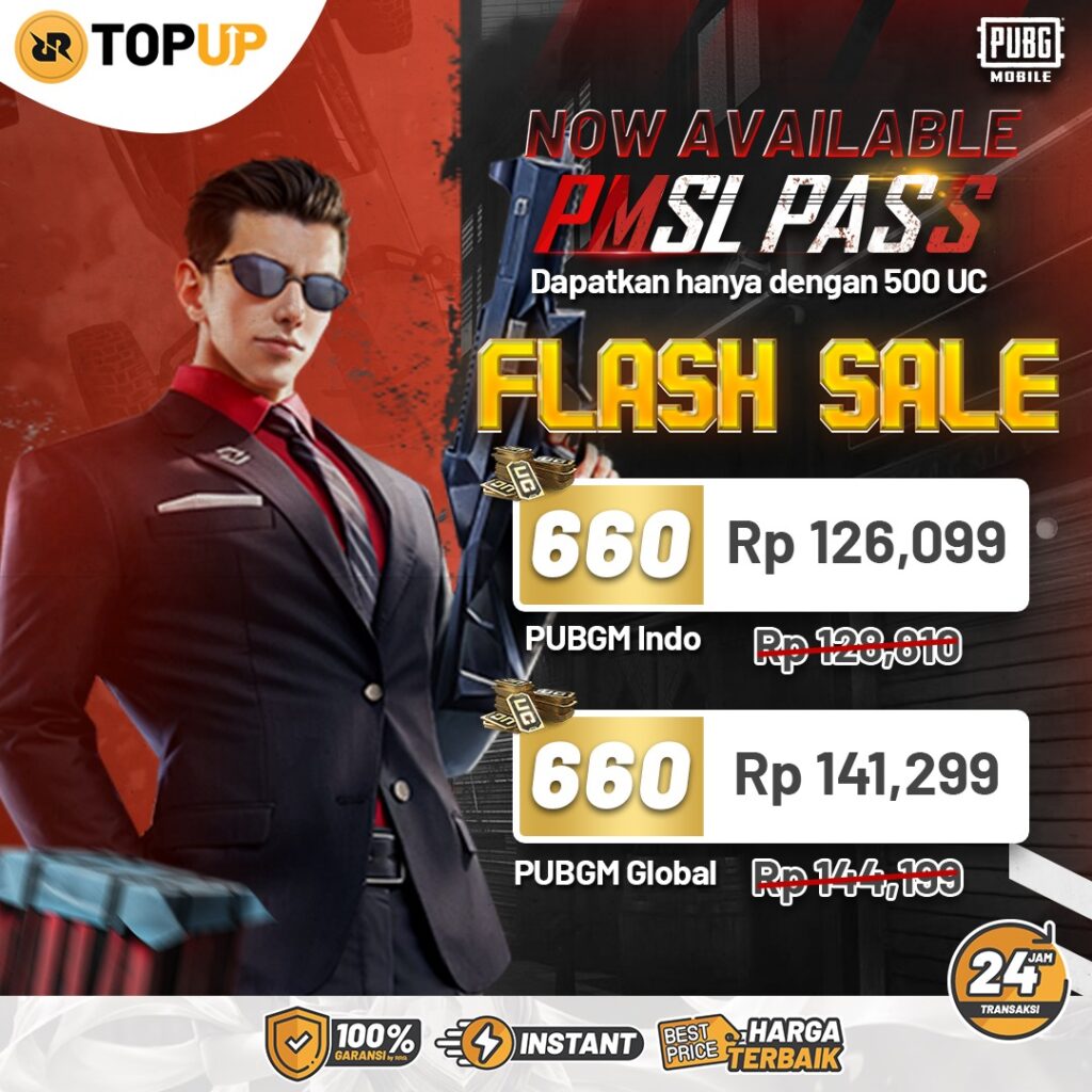 Flash Sale 660 UC PUBG Mobile RRQ TopUp