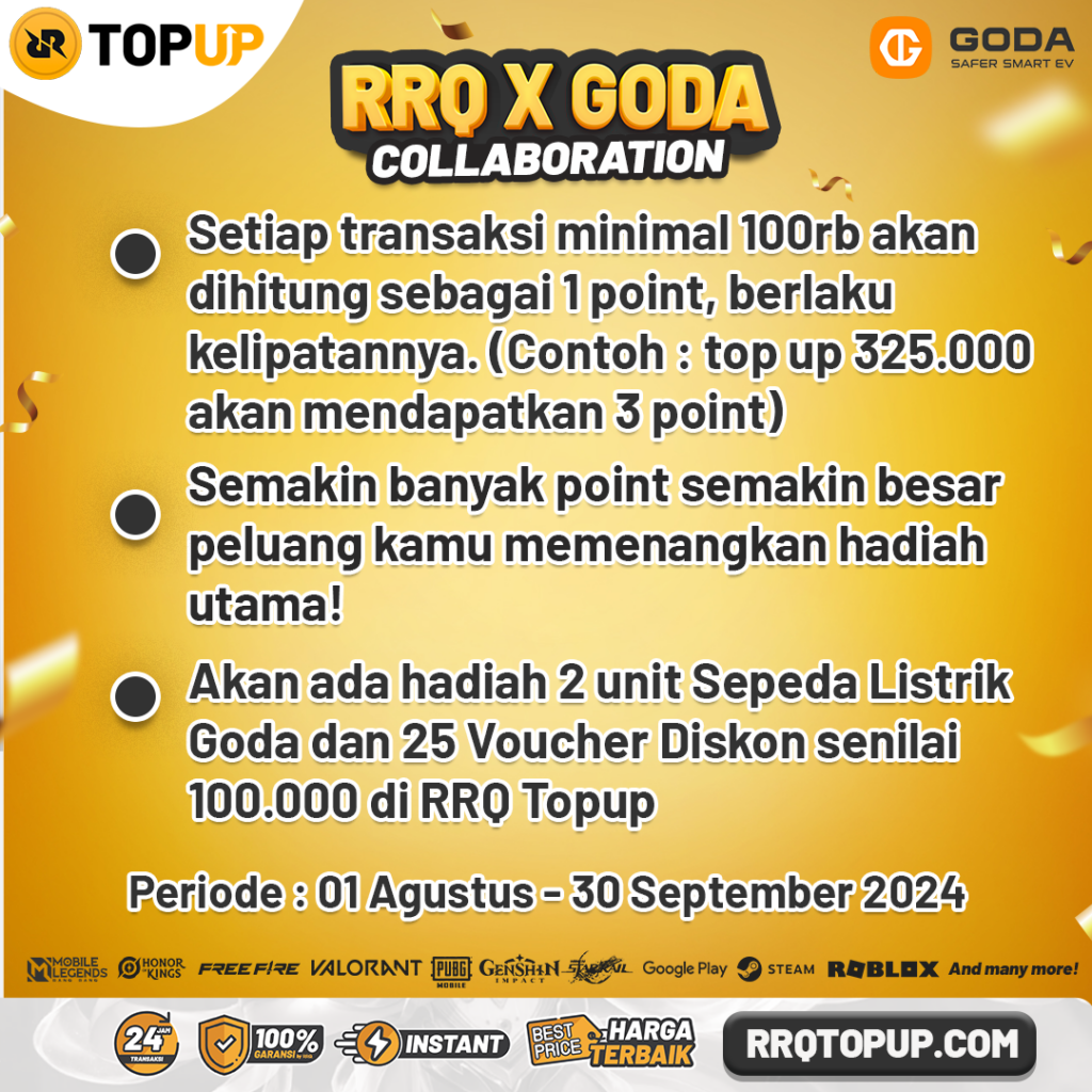 Giveaway RRQ TopUp X GODA