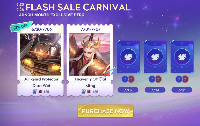 Flash Sale Carnival Honor of Kings