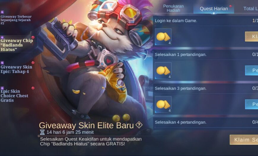 Event Giveaway Skin Elite Terbaru MLBB