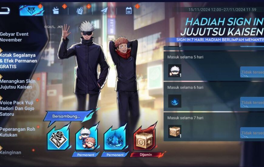 Event Hadiah Sign In Jujutsu Kaisen HoK