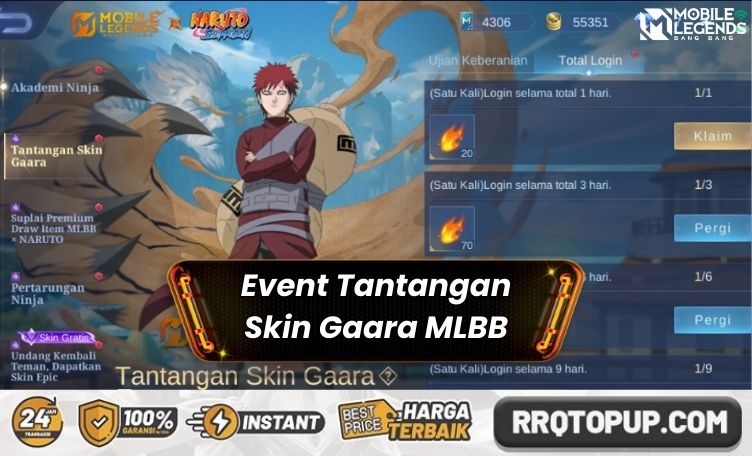Event Tantangan Skin Gaara Mobile Legends