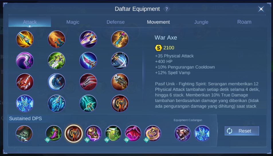 Build Item Terizla Mobile Legends