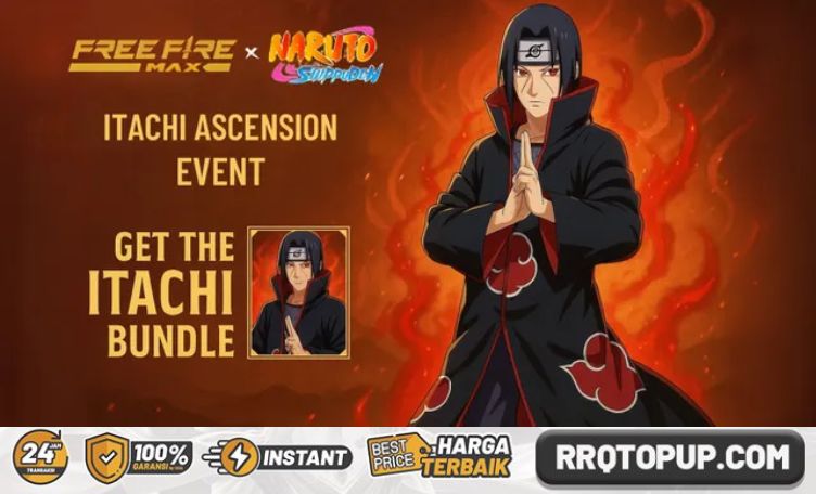 Promo Free Fire RRQ Topup Jalan Ninja Itachi
