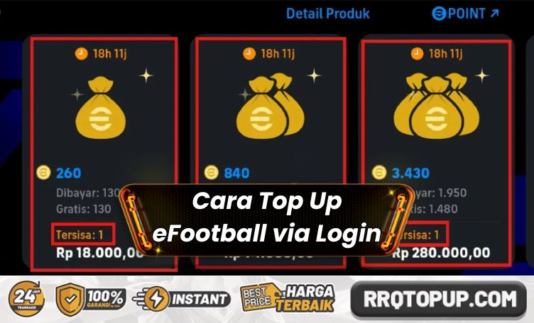 Cara Top Up eFootball via Login di RRQ Topup