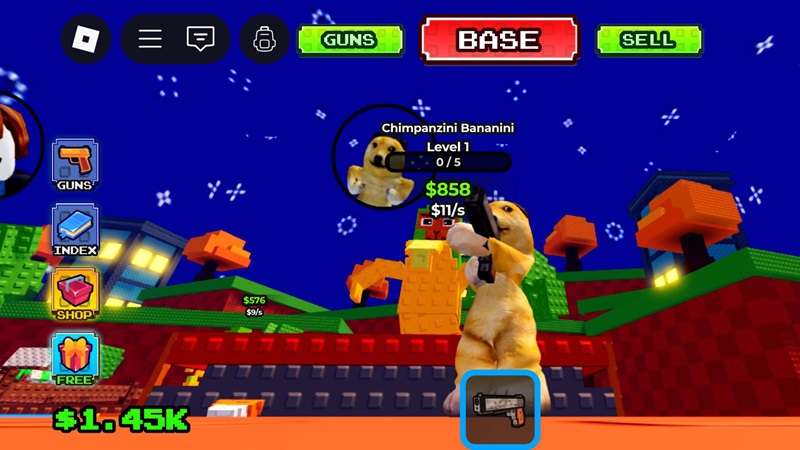 Shoot a Brainrot Guide Patung