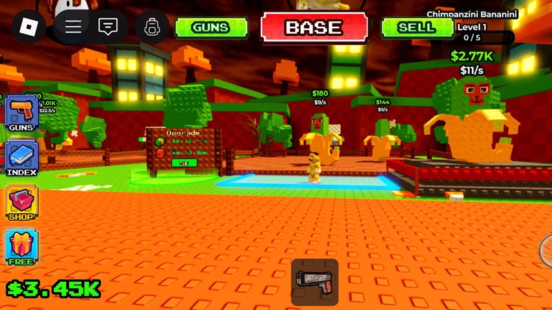 Shoot a Brainrot Guide Patung