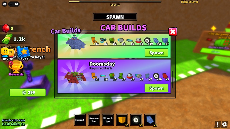 CAR BATTLES Panduan Weapon