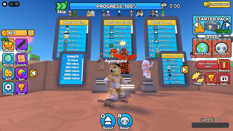 Skateboard Obby Speedrun