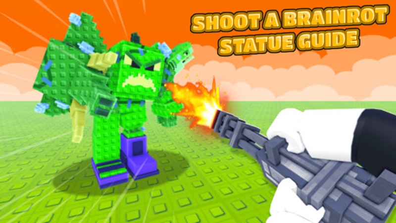 Shoot a Brainrot Guide Patung