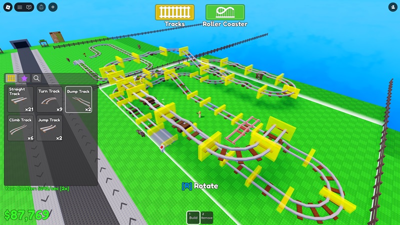 Desain Coaster Build a Roller Coaster Roblox
