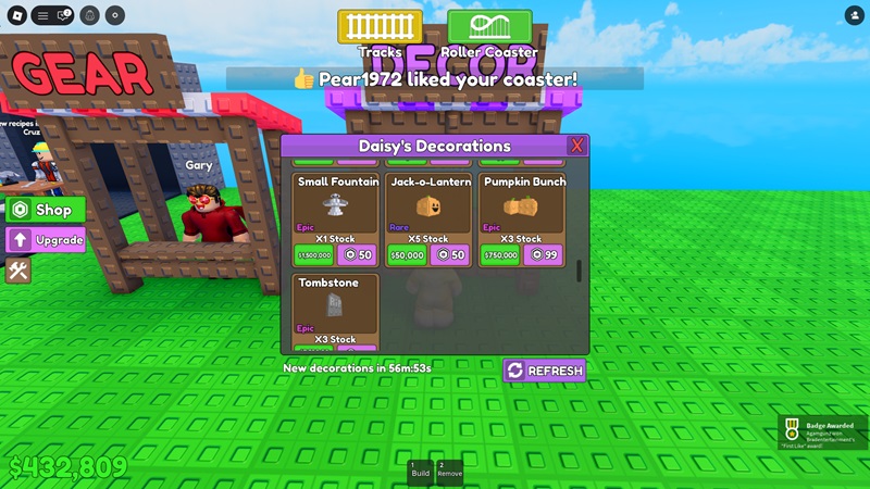 Dekorasi Build a Roller Coaster Roblox