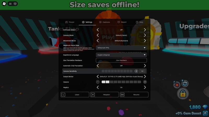 Setting HUD & Sensitivitas Tank Game
