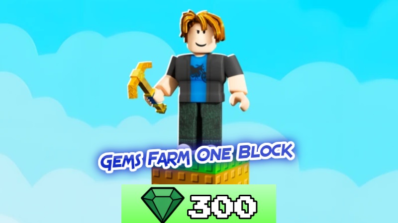 Farming Gems di One Block Roblox