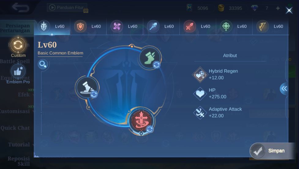 Emblem dan Talent Gloo MLBB